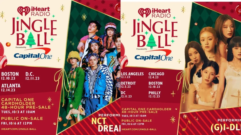 NCT Dream, GIDLE, and P1Harmony will be performing at iHeartRadio jingle ball tour 2023