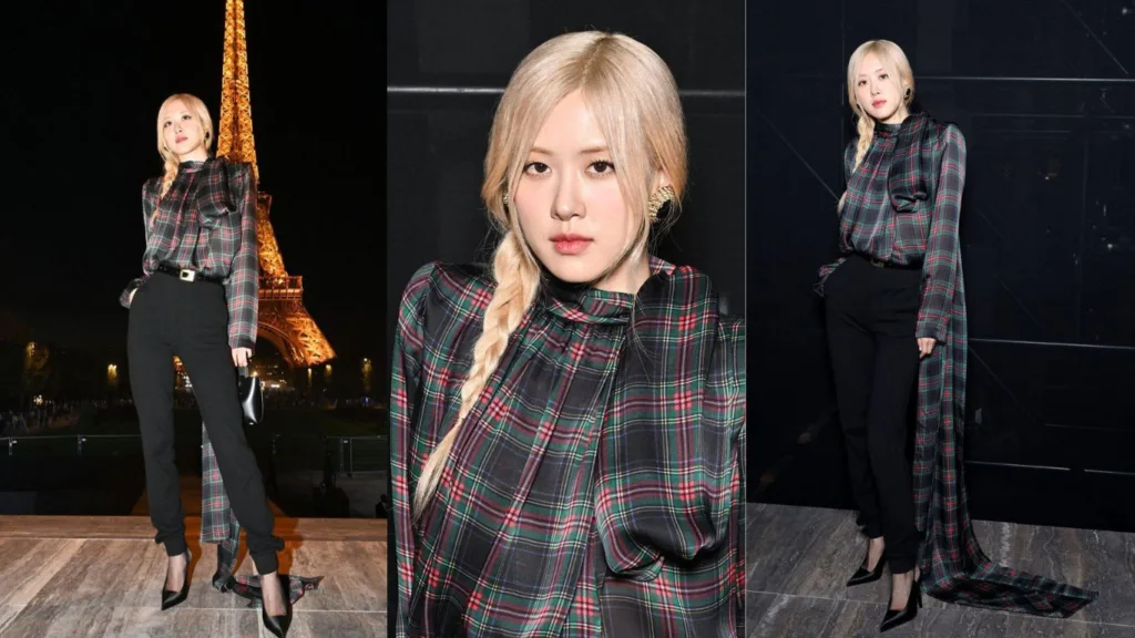 Rose of Blackpink at saint laurent paris fashion week show