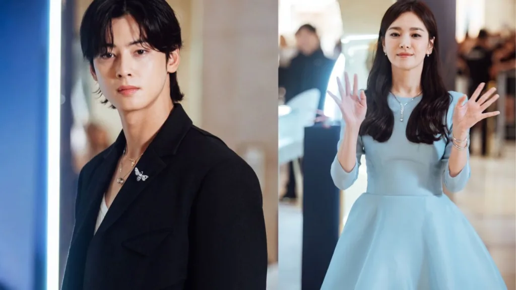 Cha eunwoo and song hye Kyo attend the Chaumet pop-up store opening in Singapore