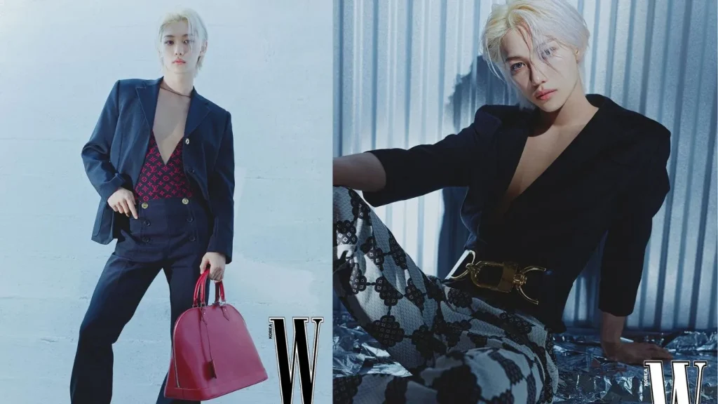 felix of stray kids stun in LV for W Korea