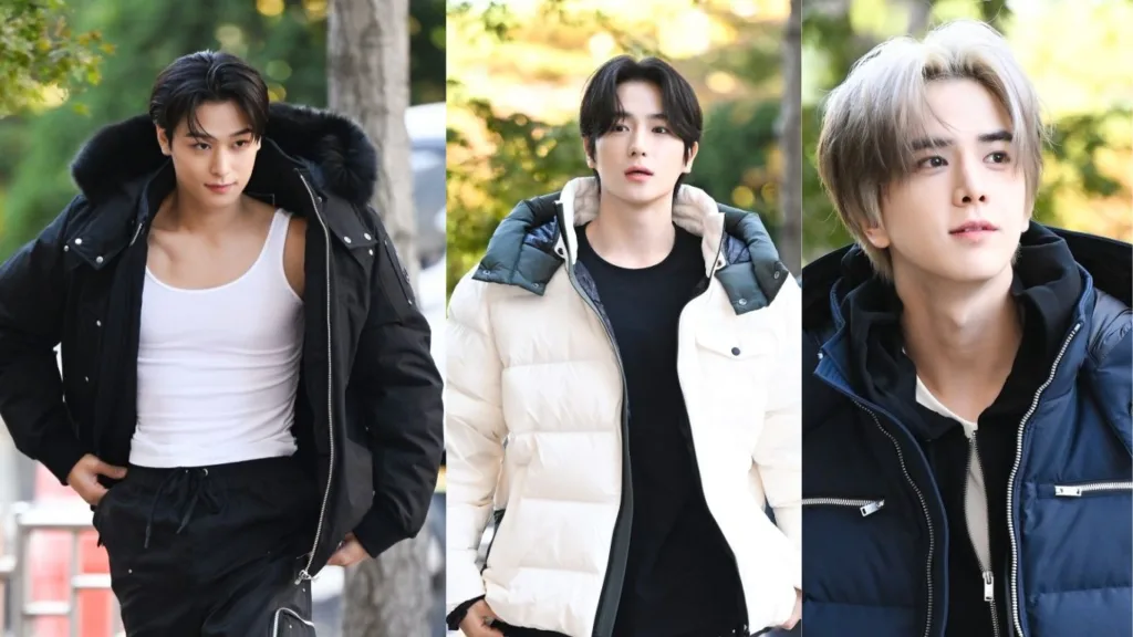 Younghoon, Hyunjae, and Juyeon at Moose Knuckle event