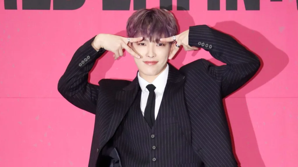 Hongjoong of Attez at the press conference of their upcoming album