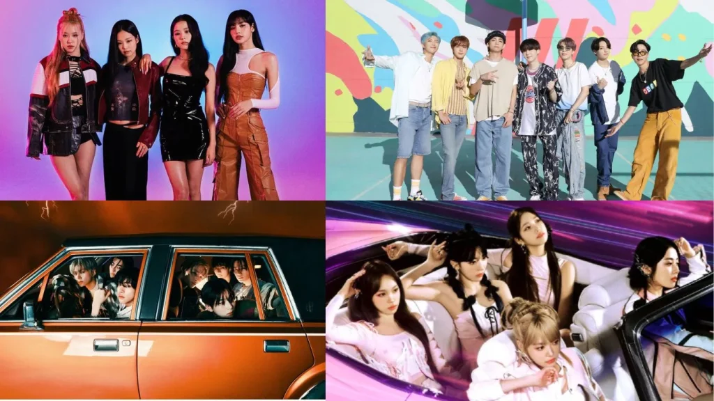 blackpink, bts, enhypen, and le sserafim