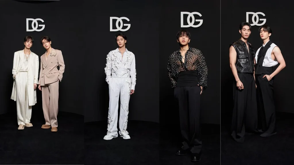 Younghoon and Hyunjae of THE BOYZ, Rowoon, DPR Ian, Force and Bookat the Milan Fashion Week for Dolce & Gabbanna