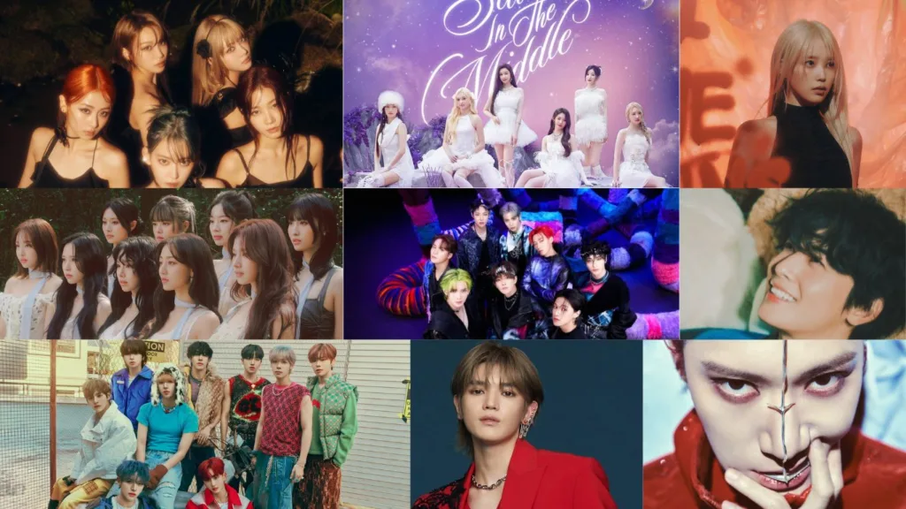 babymosnter, le sserafim, IU, twice, ateez, cha eunwoo, n.ssign, taeyong, and ten of nct