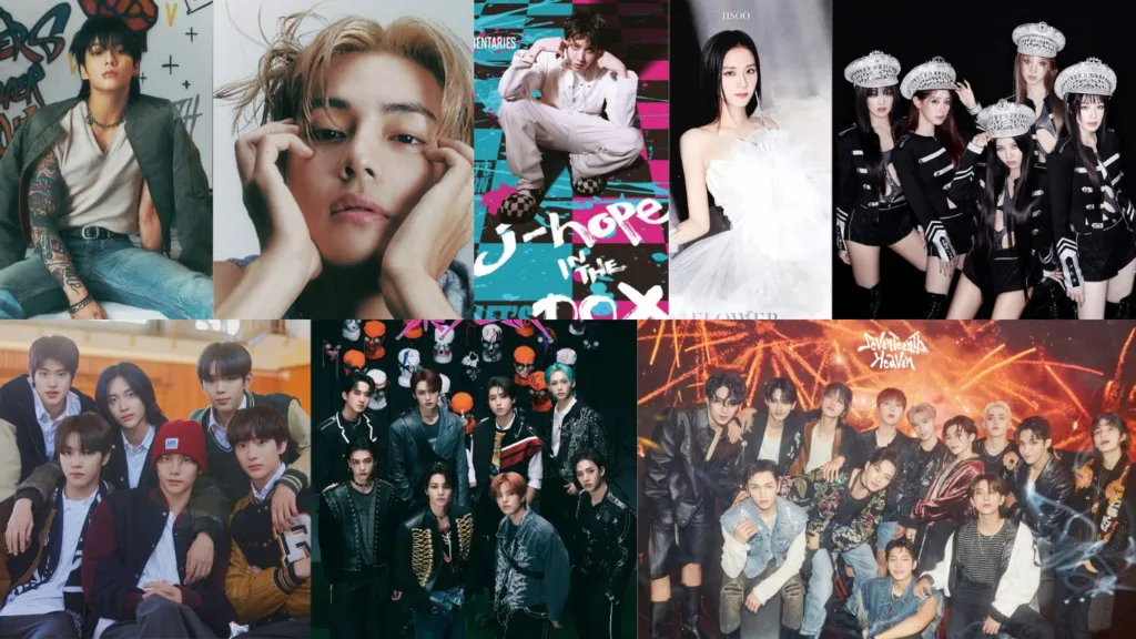 2024 iHearRadio Music Award nominees Jungkook, V, J-Hope, Jisoo,Gidle, riize, stray kids, seventeen