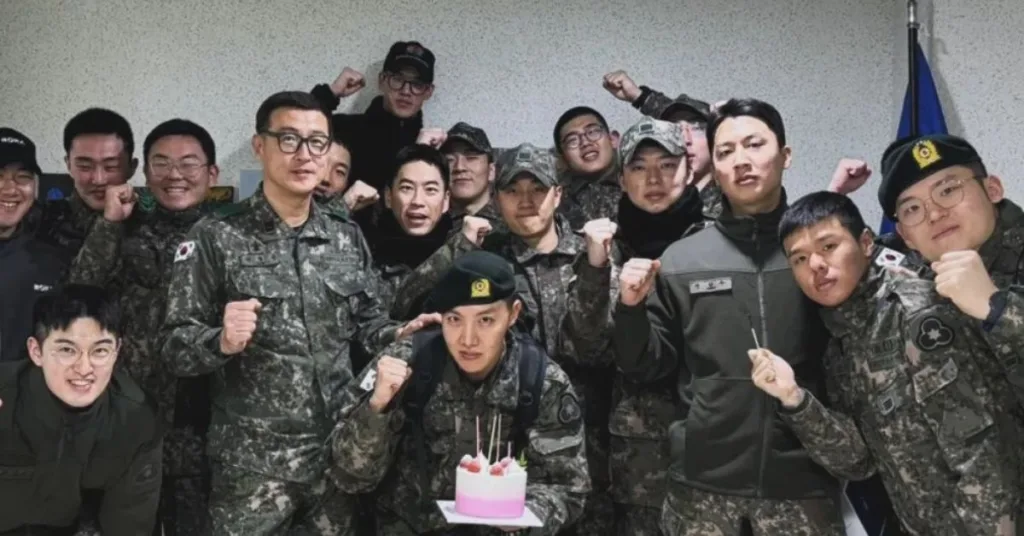 J-hope of bts celebrating birthday in the military