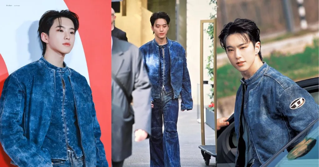 Hoshi of seventeen attend the Diesel FW24 show at Milan Fashion Week
