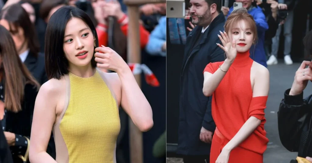 Yuqi of gidle and an yujin of ive at fendi show for milan fashion week