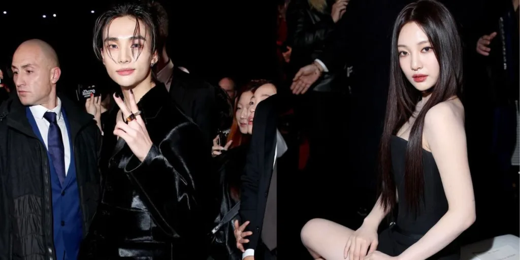 hyunjin and ningning at versace show