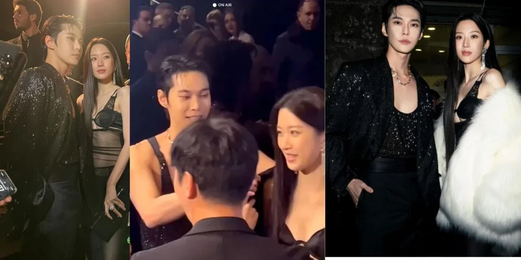 doyoung giving his jacket to moon ga young at dolce & gabbana FW 24 show