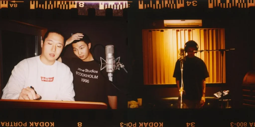 BTS RM in recording studio