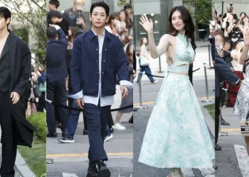 Cha Eunwoo, Jung Hae In, Han Sohee and Haerin at Dior event