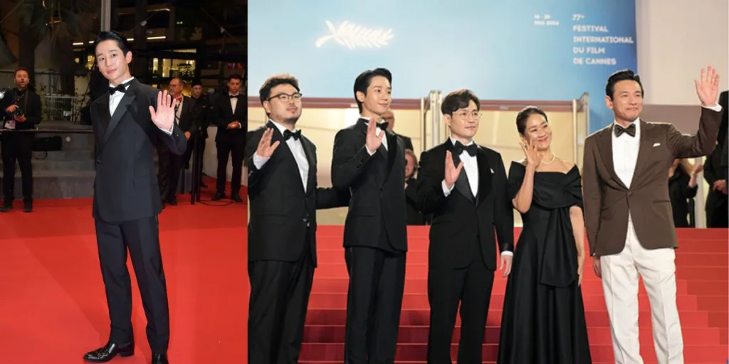 Jung Hae In at Cannes with the cast of I, The Executioner