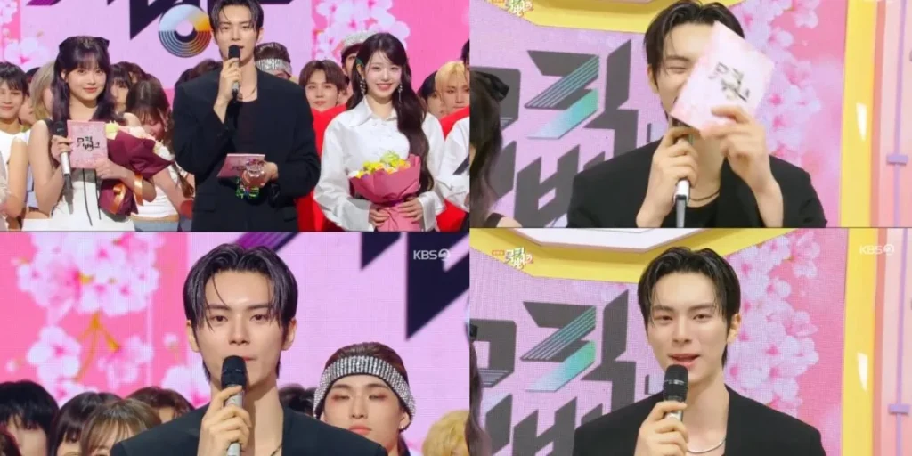 Lee Chaemin on his last day as an Music Bank MC