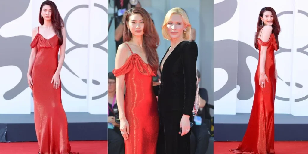 Jung Hoyeon with Cate Blanchett at 81st Venice Film Festival