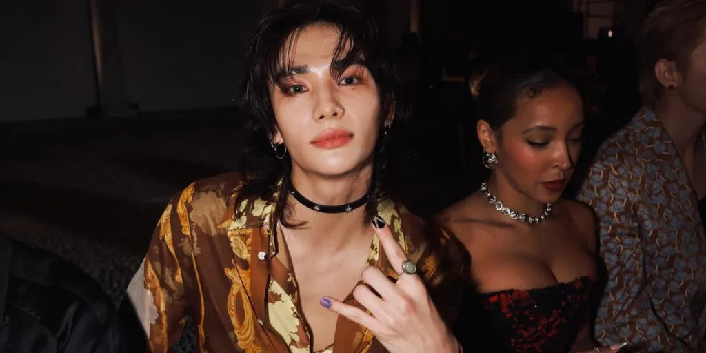 Stray Kids Hyunjin at Versace SS25 Show in Milan