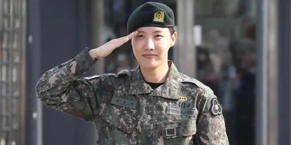 J-Hope at his military discharge ceremony