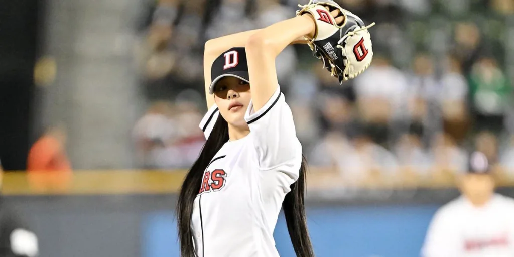 NewJeans Minji at Doosan Bears vs KT wiz Baseball Match