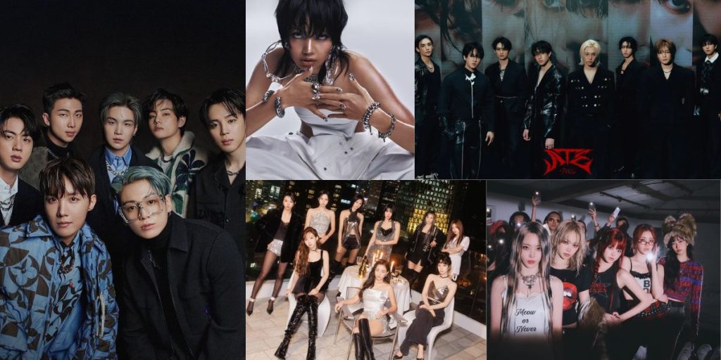 BTS, Lisa, Stray Kids, TWICE, LE SSERAFIM