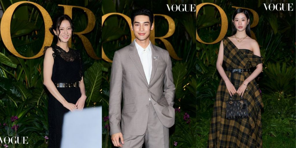 BLACKPINK's Jisoo, Apo Nattawin, and Tu Tontawan at Dior Gold House in Bangkok Thailand