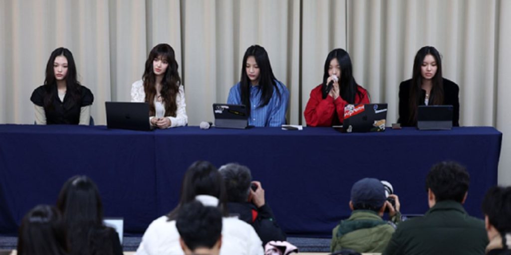 NewJeans at emergency press conference held in Seoul on November 28