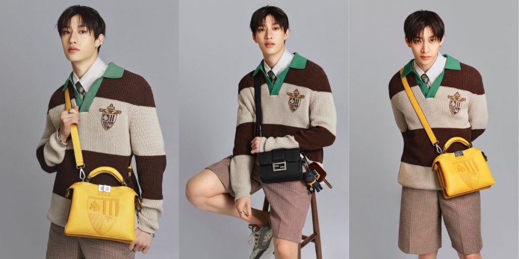 Bang Chan in official campaign photos for Fendi