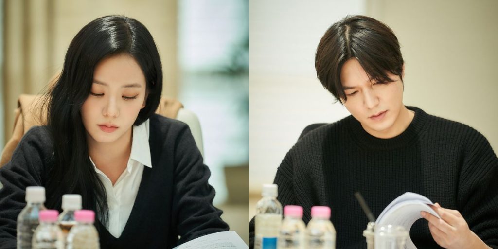 Jisoo and Lee Min Ho at the script reading for Omniscient Reader's Viewpoint