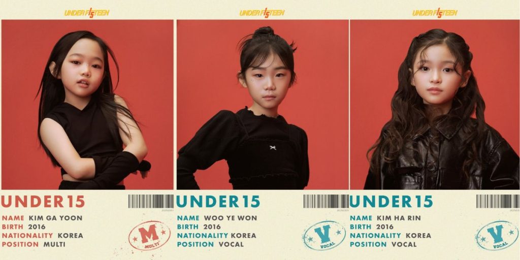 Under 15 lineup of child contestants