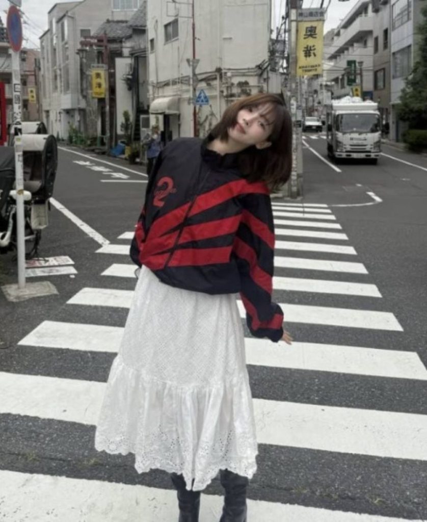 aespa Karina wearing the controversial jersey in Japan