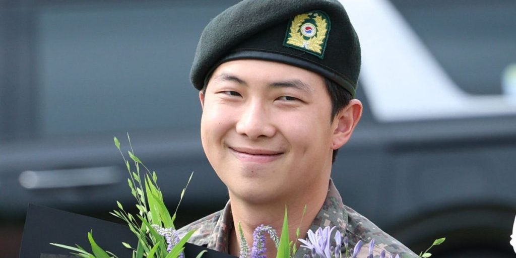 BTS RM at his military discharge ceremony