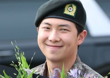 BTS RM at his military discharge ceremony