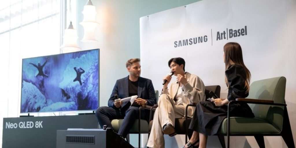 BTS RM during a special talk session at Art Basel 2025