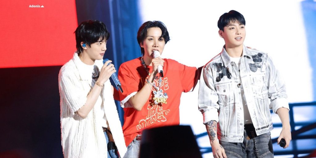 Jin, j-hope, and Jungkook at HOPE ON THE STAGE encore concert
