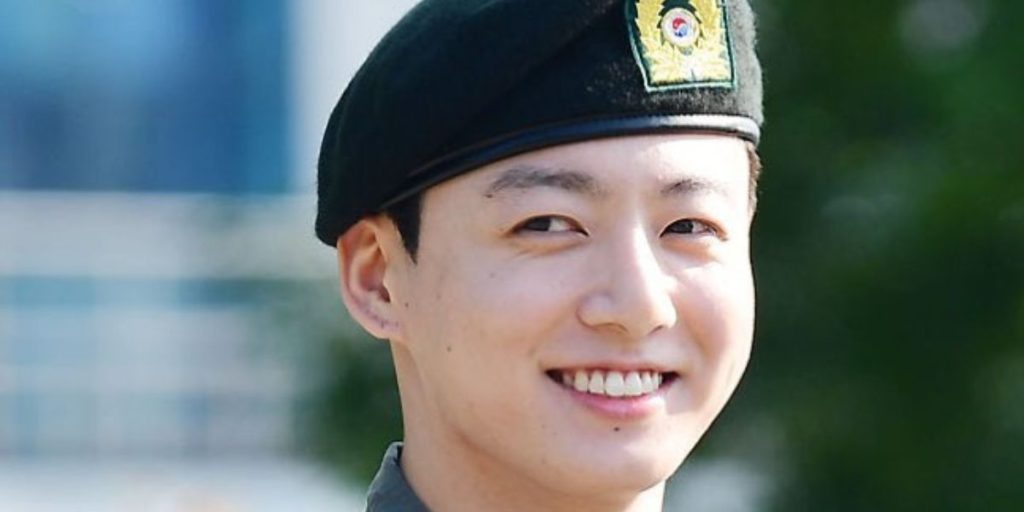 Jungkook of BTS being discharged from the military