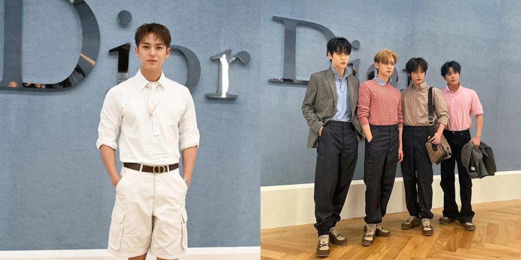 Mingyu from SEVENTEEN and TXT at the Dior SS26 Paris Fashion Week Show