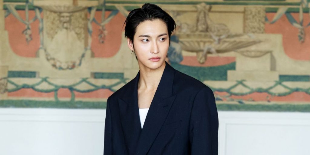 Seonghwa of ATEEZ at the Songzio show at Paris Men’s Fashion Week