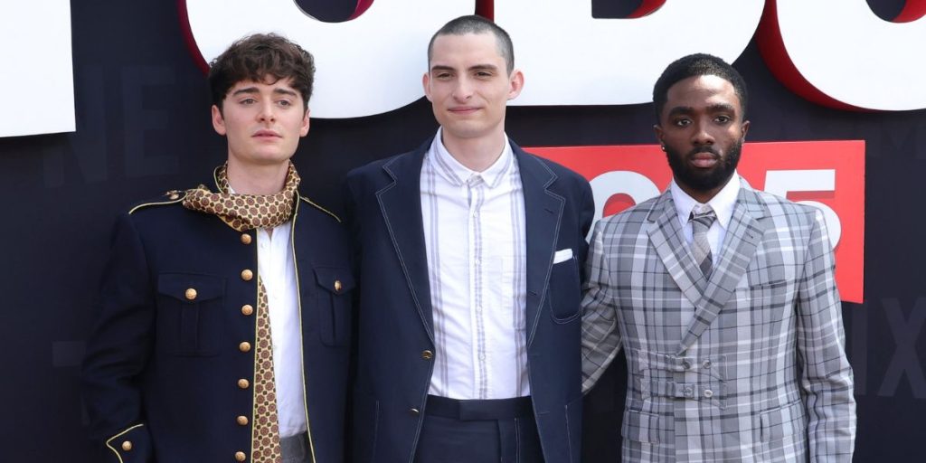 Stranger Things 5 stars Noah Schnapp, Finn Wolfhard and Caleb McLaughlin at Netflix's TUDUM event.