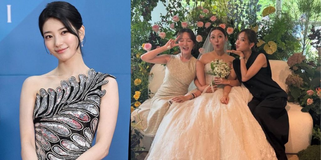 Suzy and Min's wedding photo featuring Min Jia and Fei