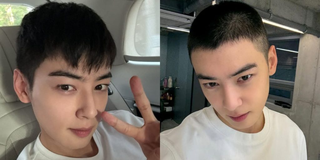 Cha Eunwoo showing buzz cut in latest Instagram post
