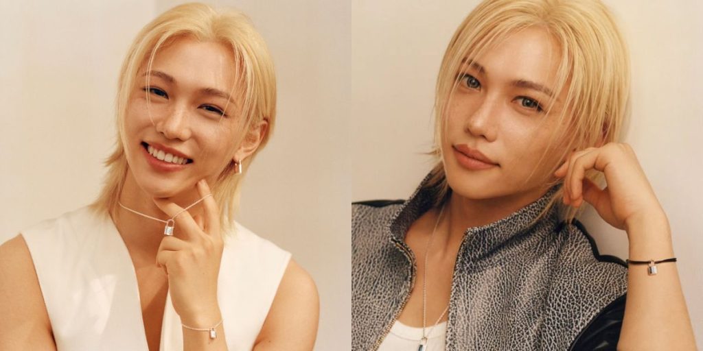 Felix of Stray Kids in a campaign for Silver Lockit x UNICEF
