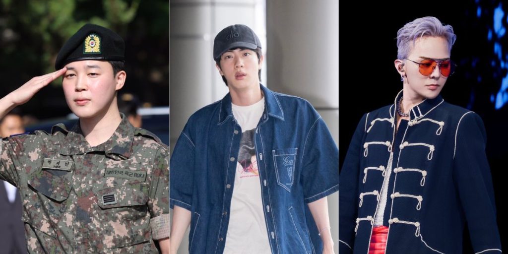 Jimin, Jin, and G-Dragon