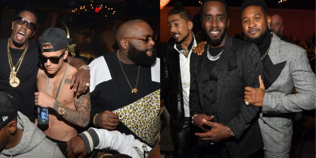 Sean Diddy Combs with Justin Bieber and Usher