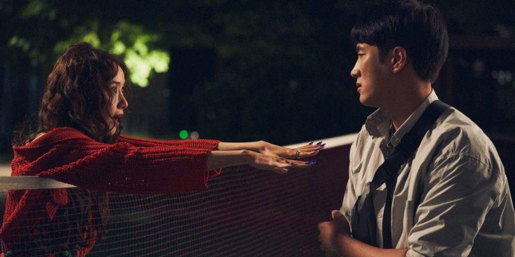 YoonA and Ahn Bo Hyun in a still from movie 'Pretty Crazy'
