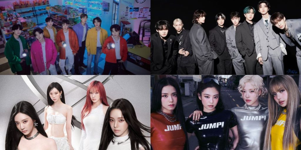 BTS, Stray Kids, aespa, and BLACKPINK