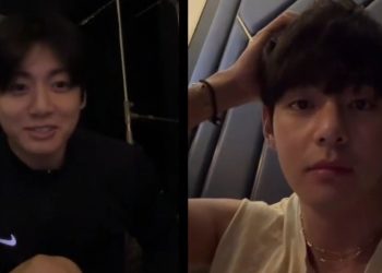 BTS V and Jungkook in a still from Weverse Live