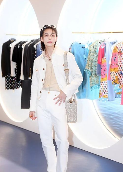 Hyunjin of Stray Kids at Versace pop-up store in Seoul