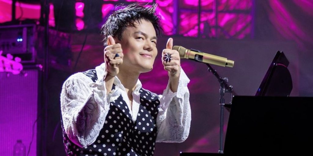 Founder of JYP Entertainment J.Y. Park performing at his 30th-anniversary event in LA