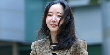 Min Hee Jin during the appearance for stock lawsuit against HYBE