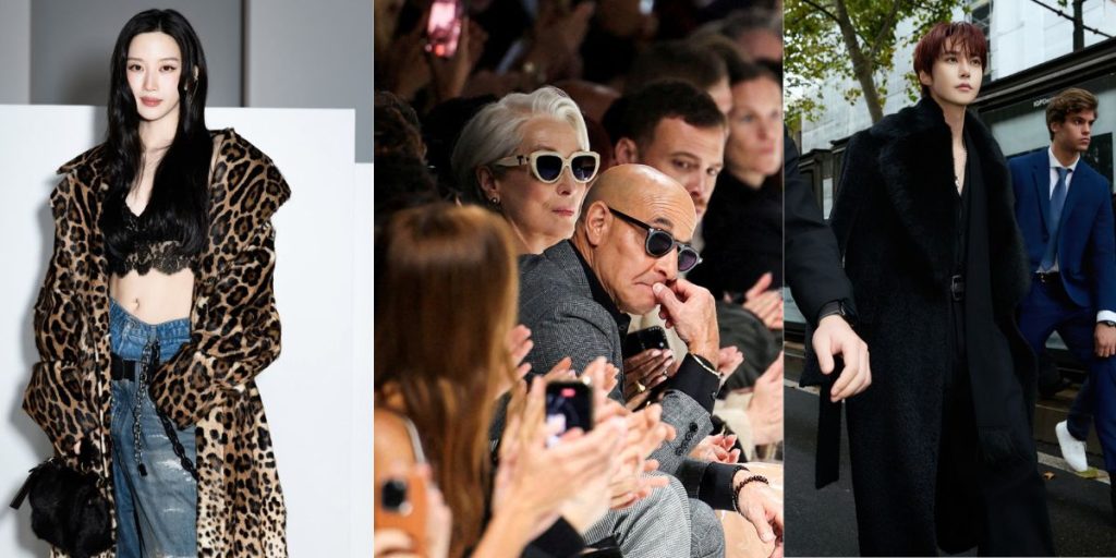 Mun Ka Young, Meryl Streep, and Doyoung at Dolce & Gabbana SS26 Show in Milan